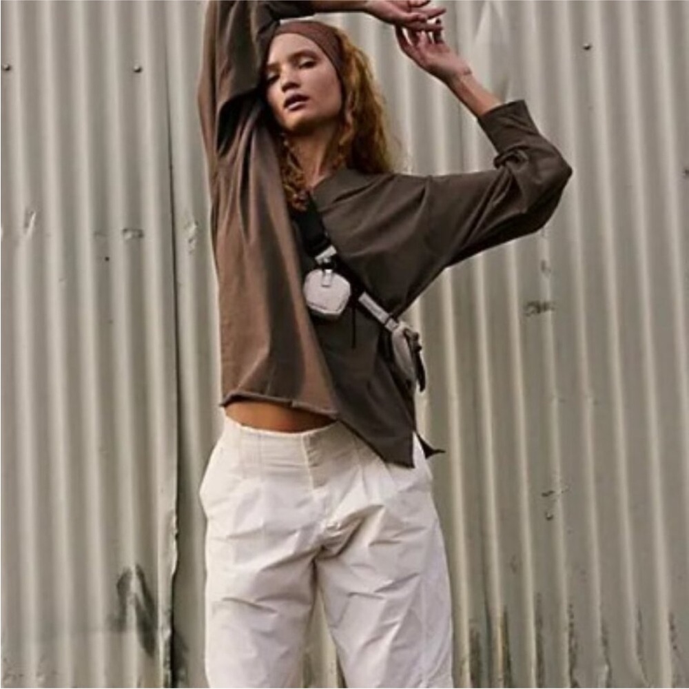 NWOT sz M Free People Inspire Boyfriend Layer coco brown FP Movement